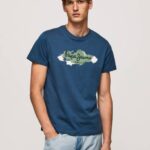 Pepe Jeans puuvillainen t-paita, jossa harjalogo miehet jarman TB00983