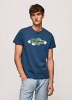 Pepe Jeans puuvillainen t-paita, jossa harjalogo miehet jarman TB00983