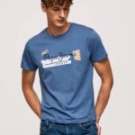 Pepe Jeans puuvillainen t-paita, jossa harjalogo miehet utseva TB00929