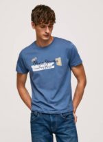 Pepe Jeans puuvillainen t-paita, jossa harjalogo miehet utseva TB00929