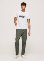 Pepe Jeans puuvillainen t-paita, jossa harjalogo miehet valkoinen TB00930 - Image 2
