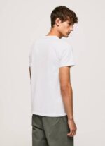 Pepe Jeans puuvillainen t-paita, jossa harjalogo miehet valkoinen TB00930 - Image 4