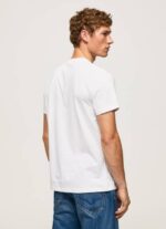 Pepe Jeans puuvillainen t-paita, jossa harjalogo miehet valkoinen TB00952 - Image 4