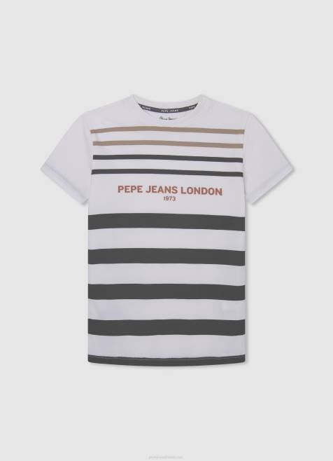 Pepe Jeans puuvillainen t-paita kauttaaltaan printillä poika harmaa marli TB001646 - Image 3