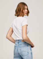 Pepe Jeans puuvillainen t-paita logolla naiset valkoinen TB00404 - Image 4