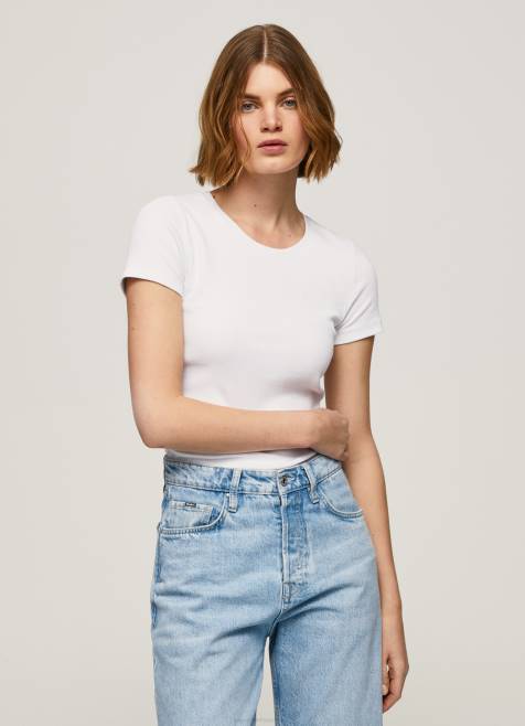 pepe_jeans_puuvillainen_t_paita_logolla_naiset_valkoinen_tb00404.jpg Pepe Jeans puuvillainen t-paita logolla naiset valkoinen TB00404 - Image 1