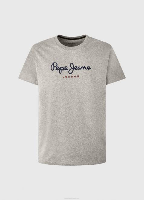 Pepe Jeans puuvillainen t-paita painettu logolla miehet harmaa marli TB001001 - Image 5