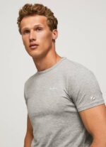 Pepe Jeans puuvillainen t-paita painettu logolla miehet harmaa marli TB001013 - Image 2