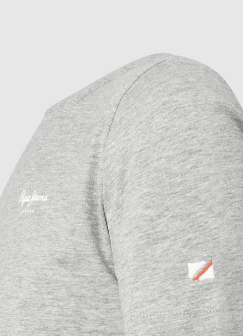 Pepe Jeans puuvillainen t-paita painettu logolla miehet harmaa marli TB001013 - Image 5