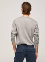 Pepe Jeans puuvillainen t-paita painettu logolla miehet harmaa marli TB001017 - Image 3