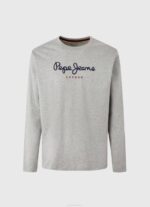 Pepe Jeans puuvillainen t-paita painettu logolla miehet harmaa marli TB001017 - Image 4