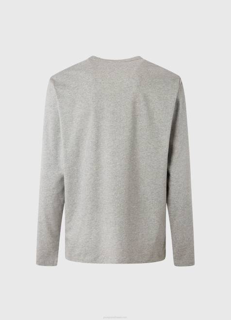 Pepe Jeans puuvillainen t-paita painettu logolla miehet harmaa marli TB001017 - Image 5
