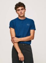 Pepe Jeans puuvillainen t-paita painettu logolla miehet indigo TB00968 - Image 3