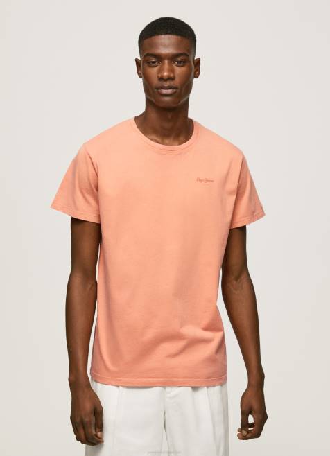 Pepe Jeans puuvillainen t-paita painettu logolla miehet kurpitsa appelsiini TB00944 - Image 2