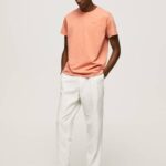 Pepe Jeans puuvillainen t-paita painettu logolla miehet kurpitsa appelsiini TB00944