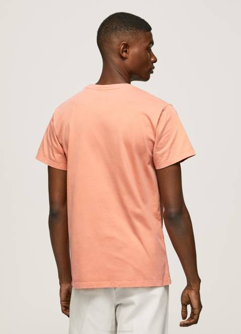 Pepe Jeans puuvillainen t-paita painettu logolla miehet kurpitsa appelsiini TB00944 - Image 4