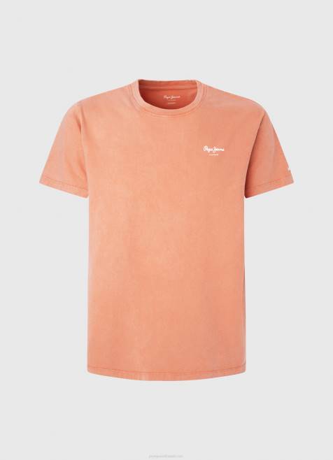 Pepe Jeans puuvillainen t-paita painettu logolla miehet kurpitsa appelsiini TB00944 - Image 5