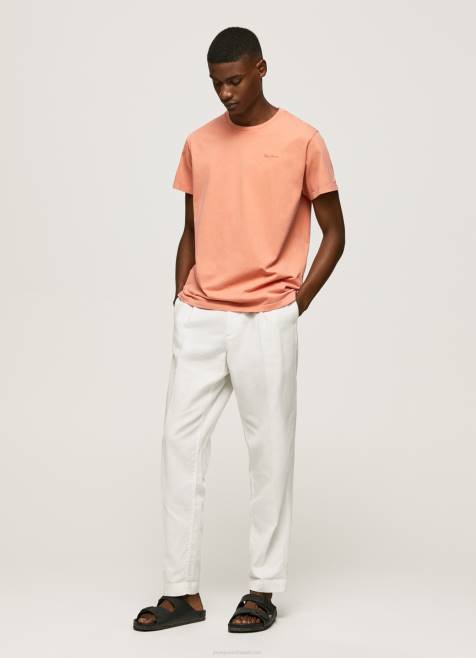 Pepe Jeans puuvillainen t-paita painettu logolla miehet kurpitsa appelsiini TB00944 - Image 1