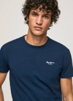 Pepe Jeans puuvillainen t-paita painettu logolla miehet laivasto TB001010 - Image 3