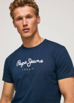 Pepe Jeans puuvillainen t-paita painettu logolla miehet laivasto TB00999 - Image 3