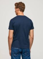 Pepe Jeans puuvillainen t-paita painettu logolla miehet laivasto TB00999 - Image 4