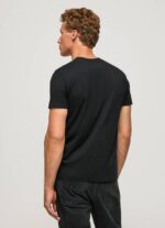Pepe Jeans puuvillainen t-paita painettu logolla miehet musta TB001000 - Image 4