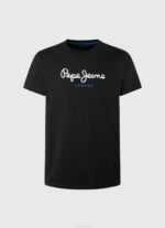 Pepe Jeans puuvillainen t-paita painettu logolla miehet musta TB001000 - Image 5