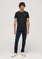 Pepe Jeans puuvillainen t-paita painettu logolla miehet musta TB001012 - Image 2