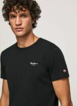 Pepe Jeans puuvillainen t-paita painettu logolla miehet musta TB001012 - Image 3