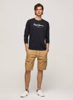 Pepe Jeans puuvillainen t-paita painettu logolla miehet musta TB001019 - Image 2