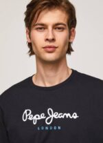 Pepe Jeans puuvillainen t-paita painettu logolla miehet musta TB001019