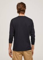 Pepe Jeans puuvillainen t-paita painettu logolla miehet musta TB001019 - Image 3