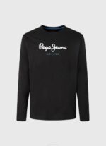 Pepe Jeans puuvillainen t-paita painettu logolla miehet musta TB001019 - Image 4
