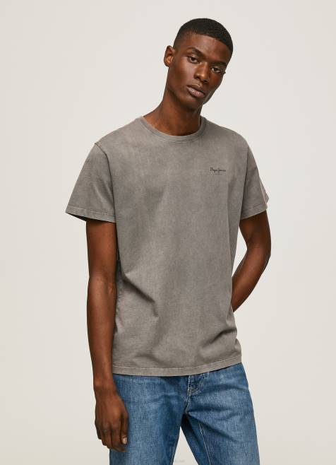 Pepe Jeans puuvillainen t-paita painettu logolla miehet pesty mustaksi TB00927 - Image 3