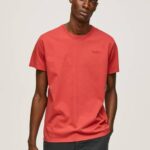 Pepe Jeans puuvillainen t-paita painettu logolla miehet studio punainen TB00946