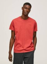 Pepe Jeans puuvillainen t-paita painettu logolla miehet studio punainen TB00946