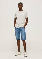Pepe Jeans puuvillainen t-paita painettu logolla miehet vaaleanharmaa merimereli TB00918 - Image 2
