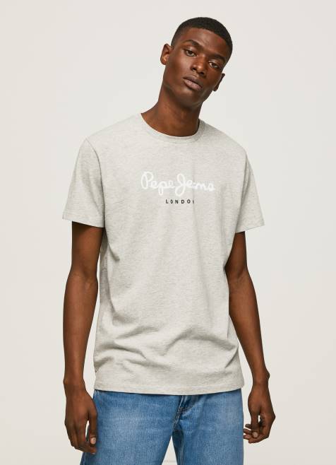 Pepe Jeans puuvillainen t-paita painettu logolla miehet vaaleanharmaa merimereli TB00918 - Image 3
