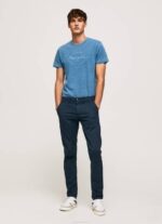 Pepe Jeans puuvillainen t-paita painettu logolla miehet vaaleansininen TB00967 - Image 2