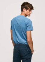 Pepe Jeans puuvillainen t-paita painettu logolla miehet vaaleansininen TB00967 - Image 4