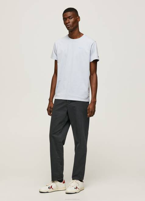 Pepe Jeans puuvillainen t-paita painettu logolla miehet valkaisu sininen TB00947 - Image 2