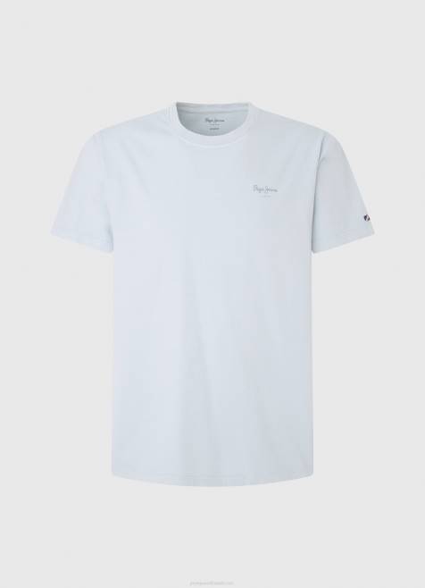 Pepe Jeans puuvillainen t-paita painettu logolla miehet valkaisu sininen TB00947 - Image 5
