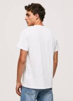 Pepe Jeans puuvillainen t-paita painettu logolla miehet valkoinen TB00921 - Image 5
