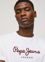 Pepe Jeans puuvillainen t-paita painettu logolla miehet valkoinen TB00998 - Image 3