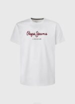 Pepe Jeans puuvillainen t-paita painettu logolla miehet valkoinen TB00998 - Image 5