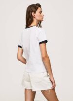 Pepe Jeans puuvillainen t-paita painettu logolla naiset valkoinen TB00424 - Image 4
