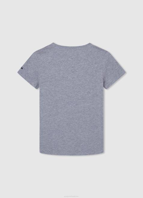 Pepe Jeans puuvillainen t-paita painettu logolla poika harmaa marli TB001634 - Image 2