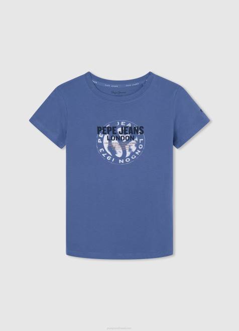 Pepe Jeans puuvillainen t-paita painettu logolla poika harmaa marli TB001634 - Image 3