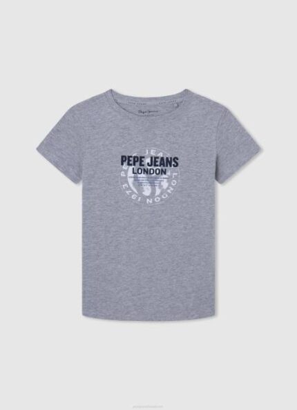 Pepe Jeans puuvillainen t-paita painettu logolla poika harmaa marli TB001634
