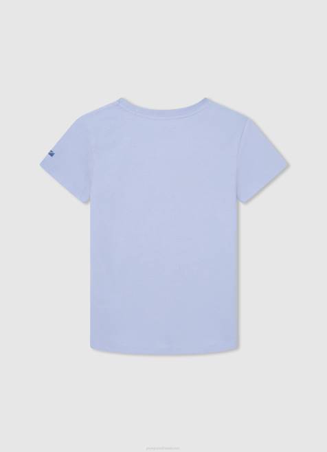 Pepe Jeans puuvillainen t-paita painettu logolla poika valkaisu sininen TB001632 - Image 2